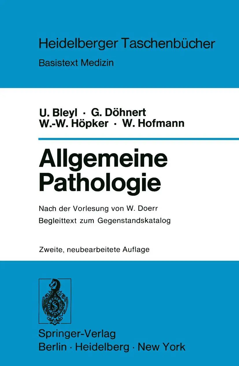 Cover: 9783540076339 | Allgemeine Pathologie | Begleittext zum Gegenstandskatalog | Buch