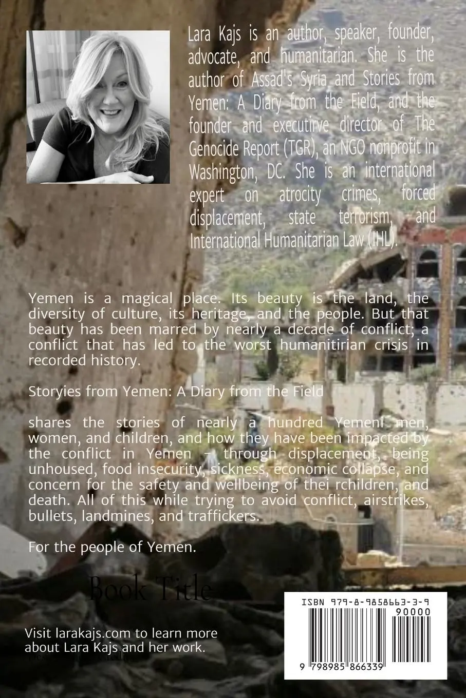 Rückseite: 9798985866339 | Stories from Yemen | A Diary from the Field | Lara Kajs | Taschenbuch