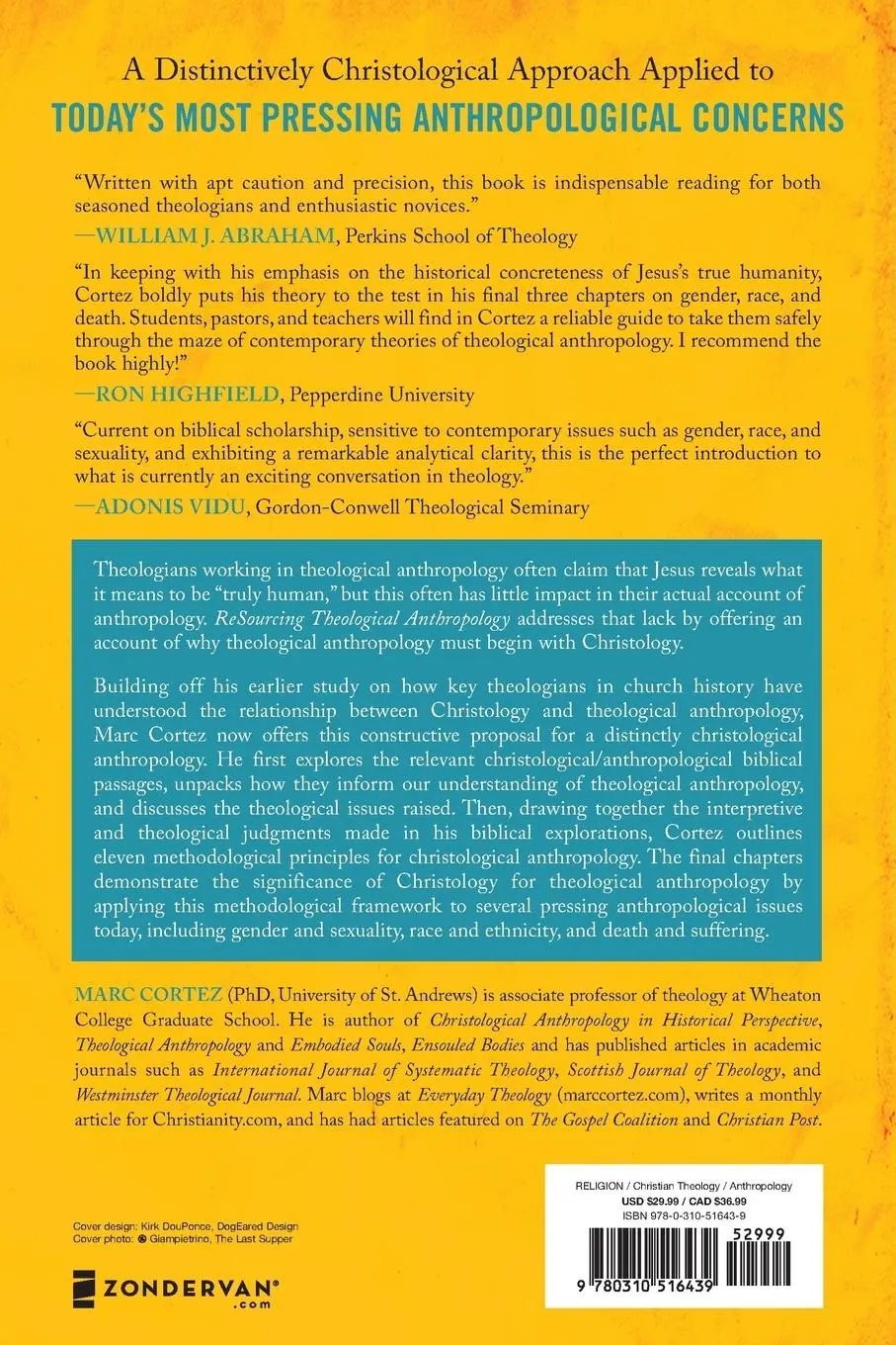Rückseite: 9780310516439 | ReSourcing Theological Anthropology Softcover | Marc Cortez | Buch