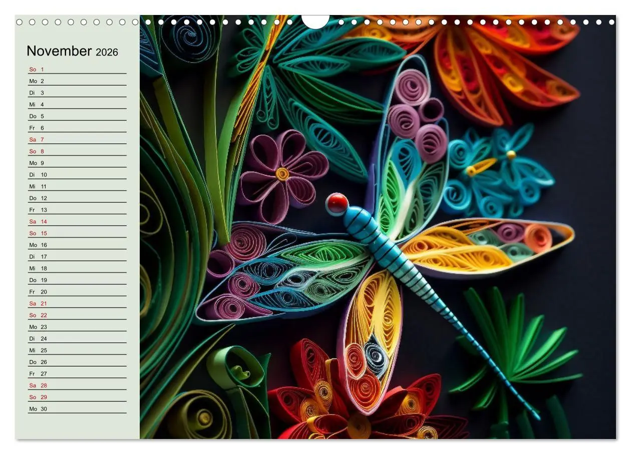Bild: 9783457526439 | Tierwelt mit Quilling (Wandkalender 2026 DIN A3 quer), CALVENDO...