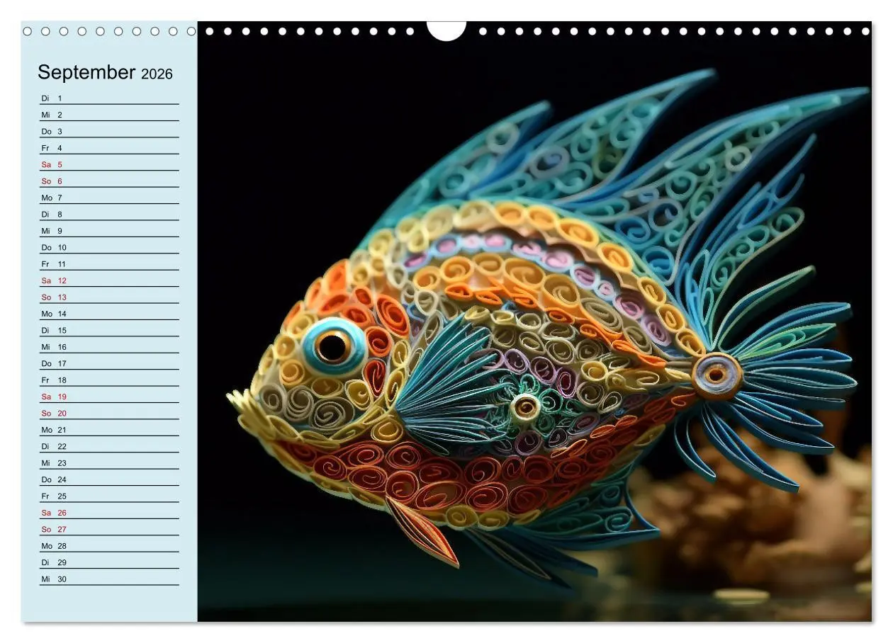 Bild: 9783457526439 | Tierwelt mit Quilling (Wandkalender 2026 DIN A3 quer), CALVENDO...