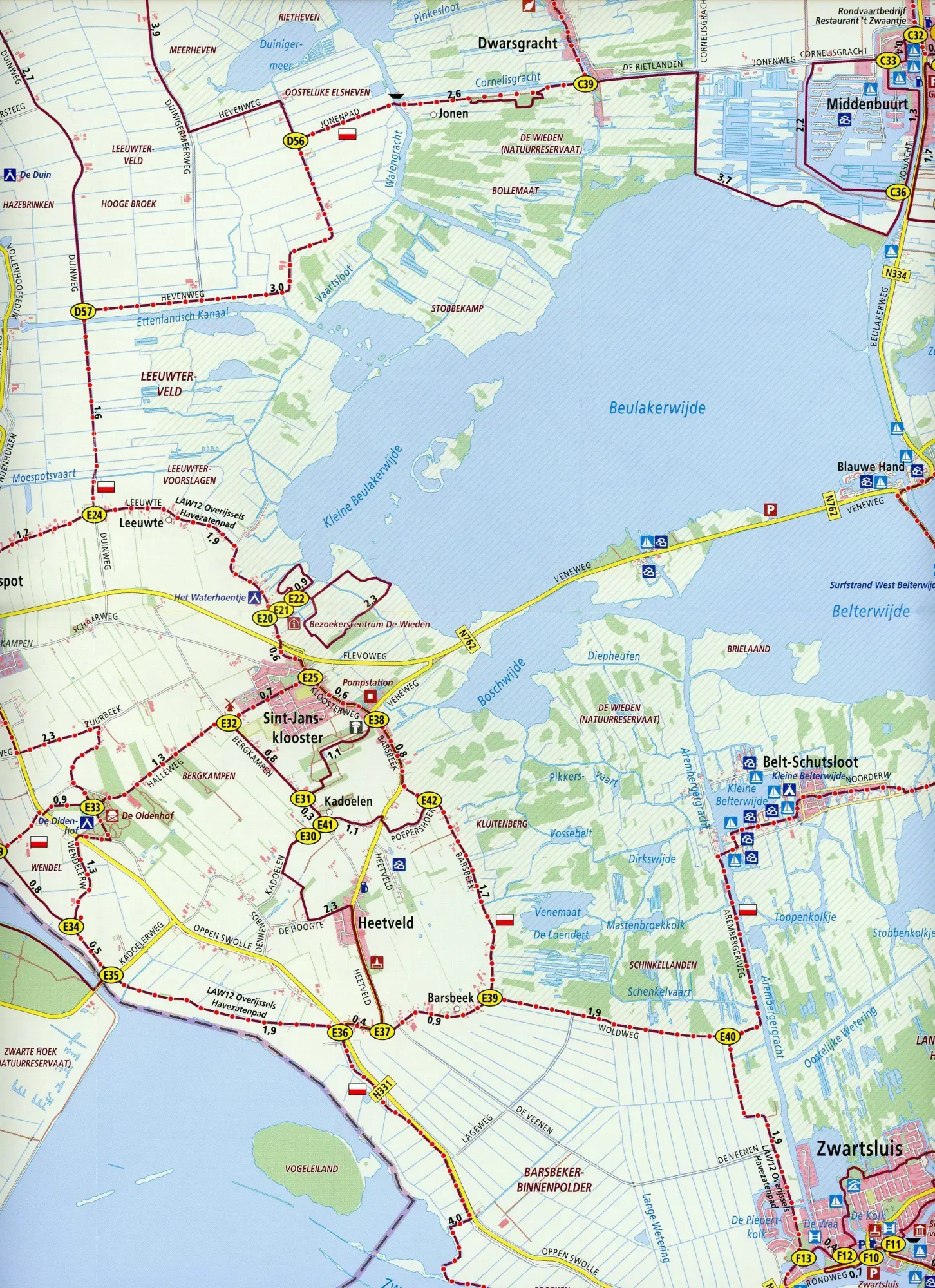 Bild: 9789018046439 | Weeribben-Wieden ( Giethoorn/ Steenwijk) 1:33 000 | Wandelregiokaart
