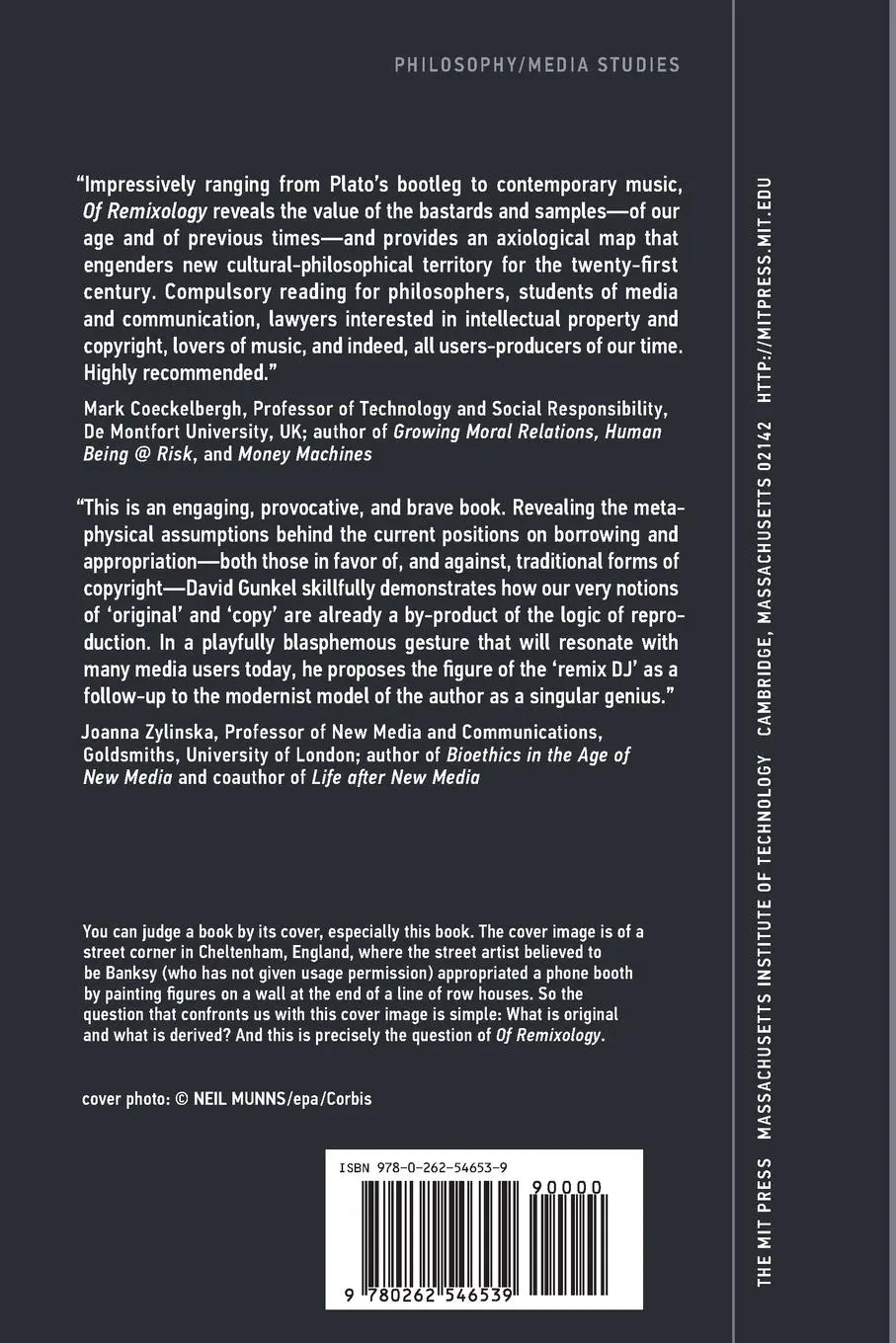 Rückseite: 9780262546539 | Of Remixology | Ethics and Aesthetics after Remix | David J. Gunkel