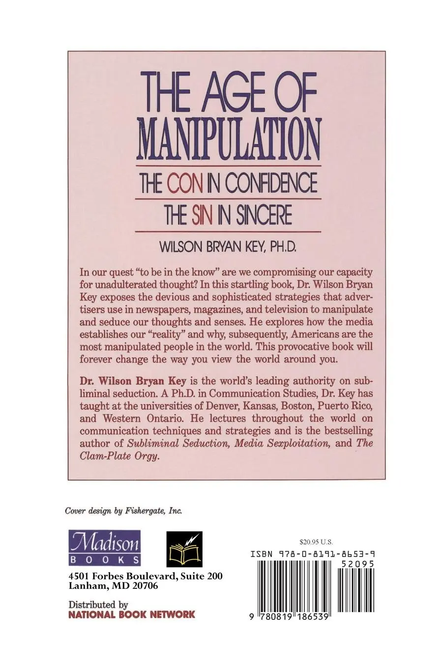 Rückseite: 9780819186539 | The Age of Manipulation | The Con in Confidence, The Sin in Sincere