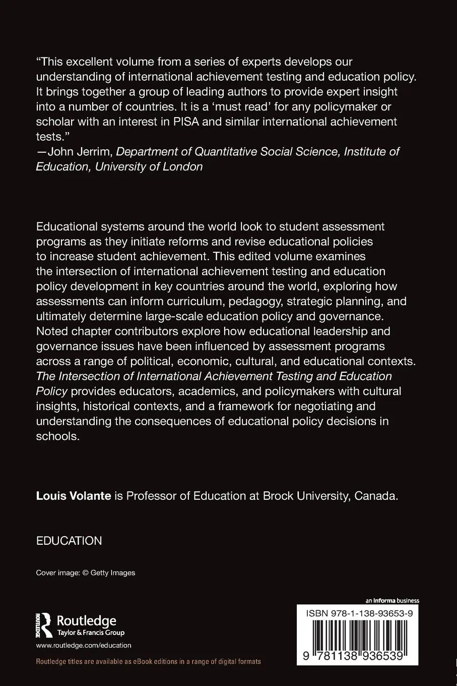 Rückseite: 9781138936539 | The Intersection of International Achievement Testing and...