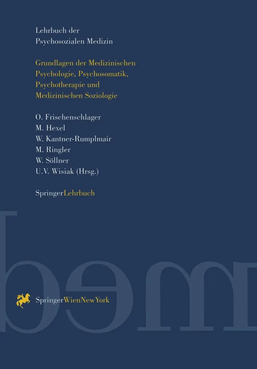 Cover: 9783211826539 | Lehrbuch der Psychosozialen Medizin | O. Frischenschlager (u. a.)