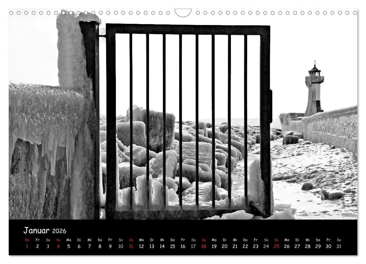 Bild: 9783516226539 | Rügen in schwarz-weiß (Wandkalender 2026 DIN A3 quer), CALVENDO...