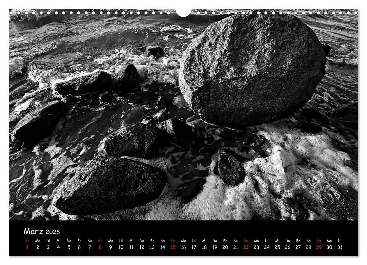 Bild: 9783516226539 | Rügen in schwarz-weiß (Wandkalender 2026 DIN A3 quer), CALVENDO...
