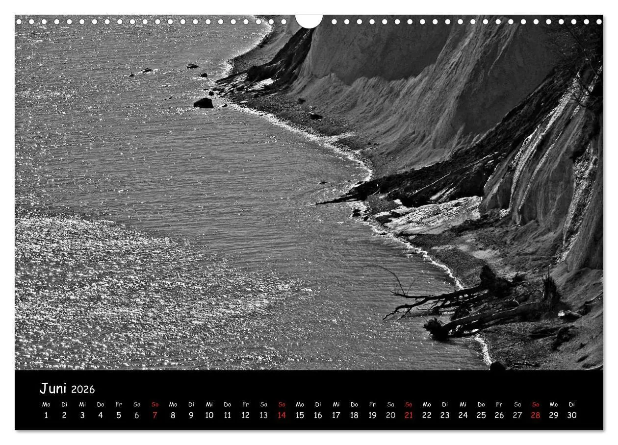 Bild: 9783516226539 | Rügen in schwarz-weiß (Wandkalender 2026 DIN A3 quer), CALVENDO...