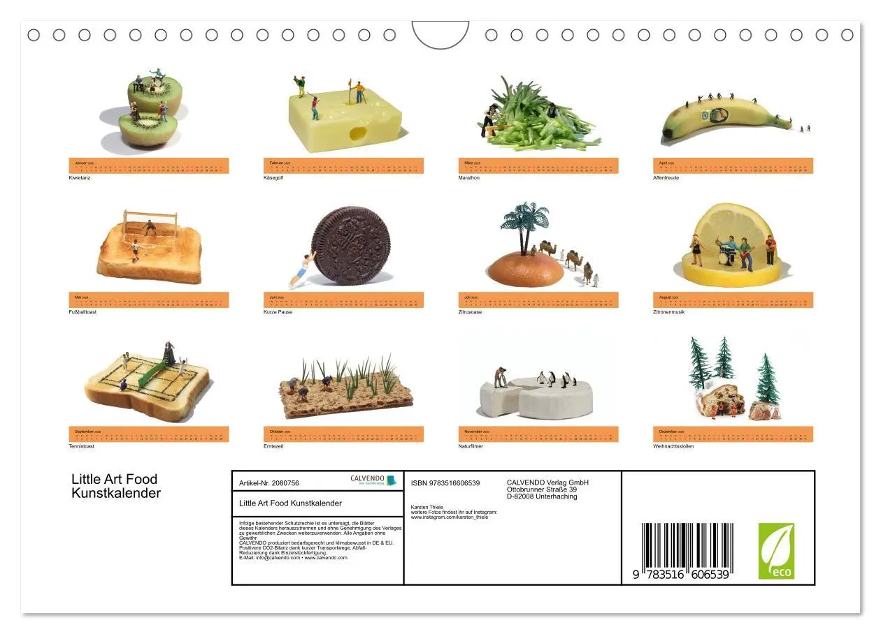 Bild: 9783516606539 | Little Art Food Kunstkalender (Wandkalender 2026 DIN A4 quer),...