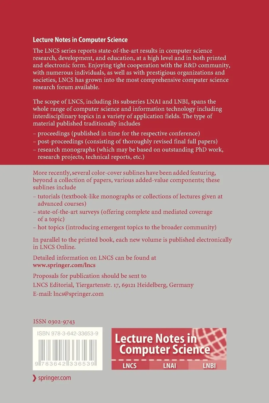 Rückseite: 9783642336539 | Graph Transformation | Hartmut Ehrig (u. a.) | Taschenbuch | xii