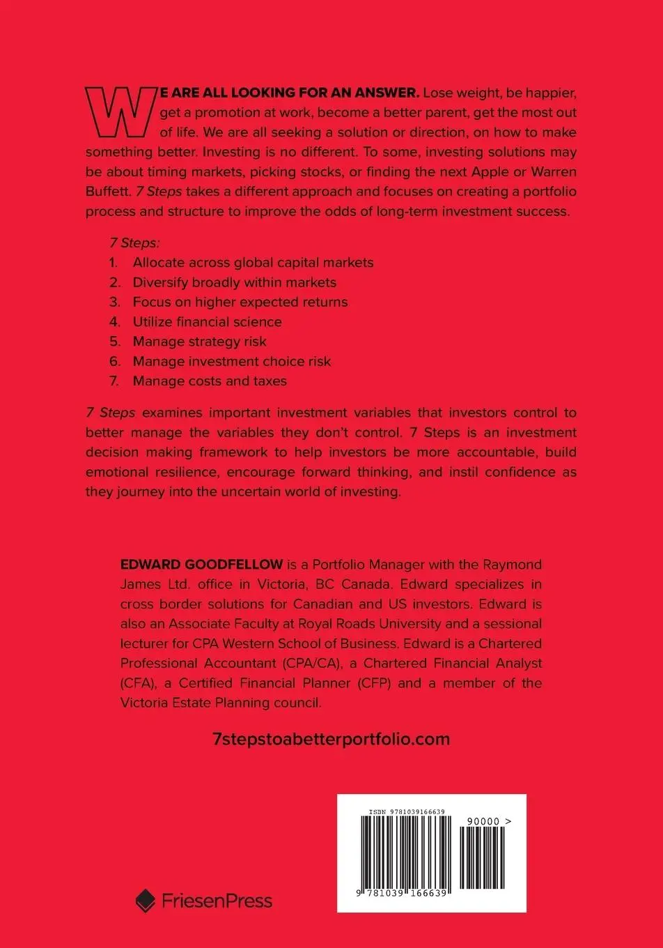 Rückseite: 9781039166639 | 7 Steps to a Better Portfolio | Edward James Goodfellow | Taschenbuch