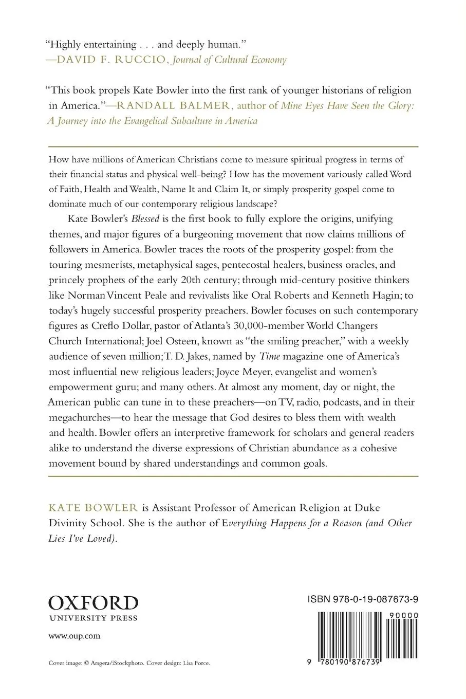 Rückseite: 9780190876739 | Blessed | A History of the American Prosperity Gospel | Kate Bowler
