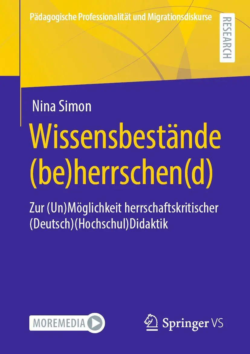 Cover: 9783658326739 | Wissensbestände (be)herrschen(d) | Nina Simon | Taschenbuch | xv