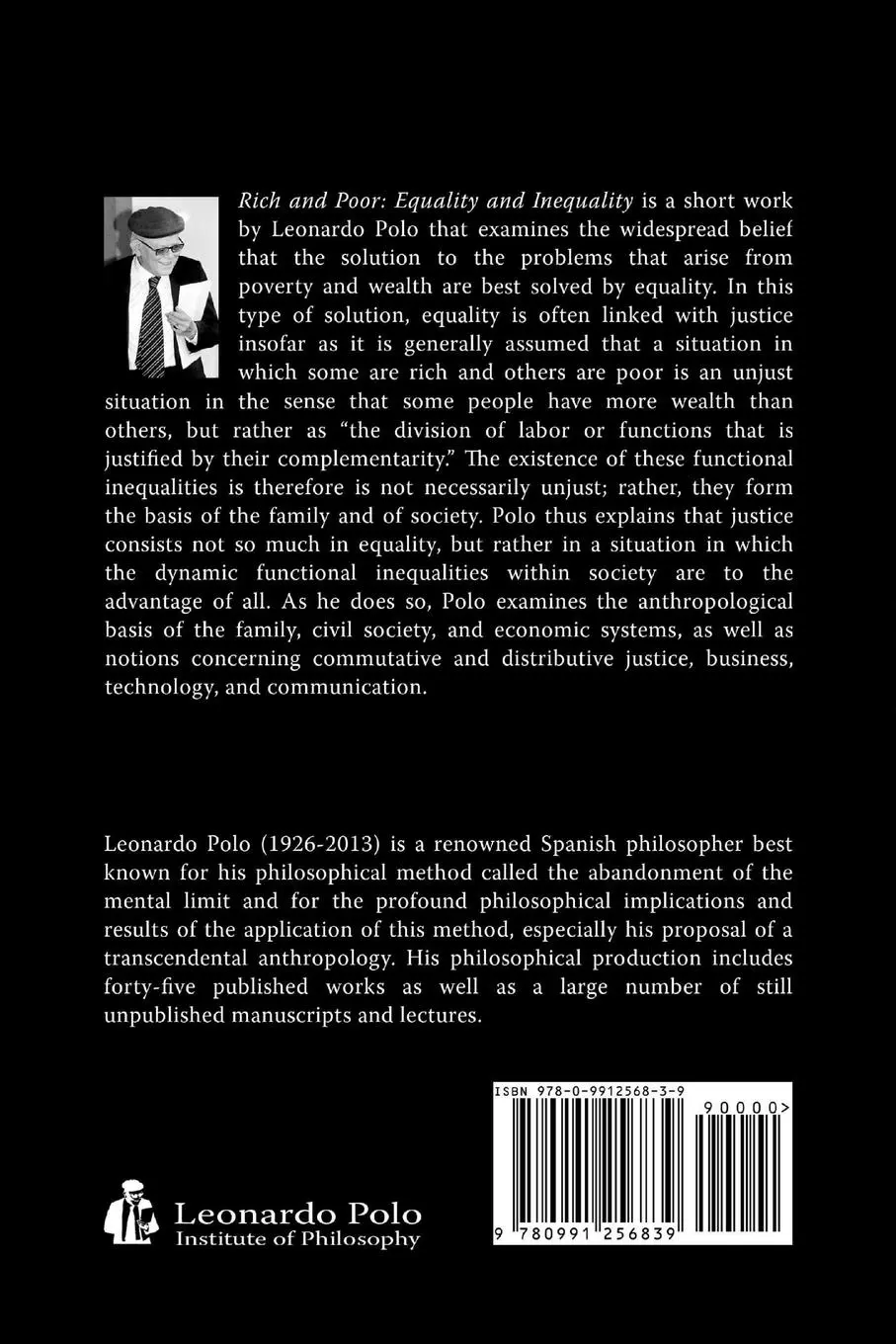 Rückseite: 9780991256839 | Rich and Poor | Equality and Inequality | Leonardo Polo | Taschenbuch