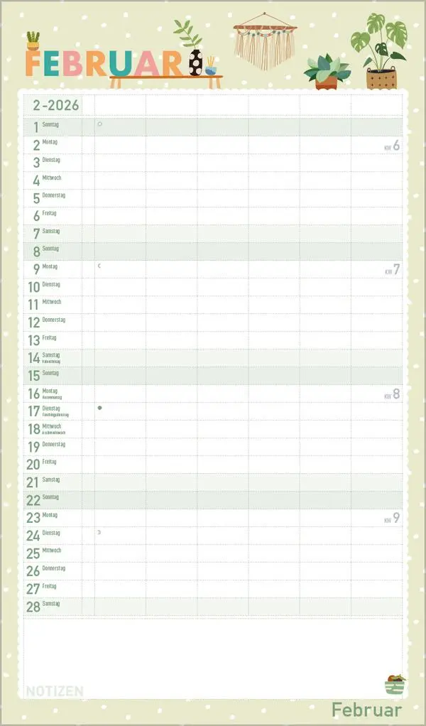 Bild: 9783731886839 | Familienplaner Happy Plants 2026 | Verlag Korsch | Kalender | 14 S.