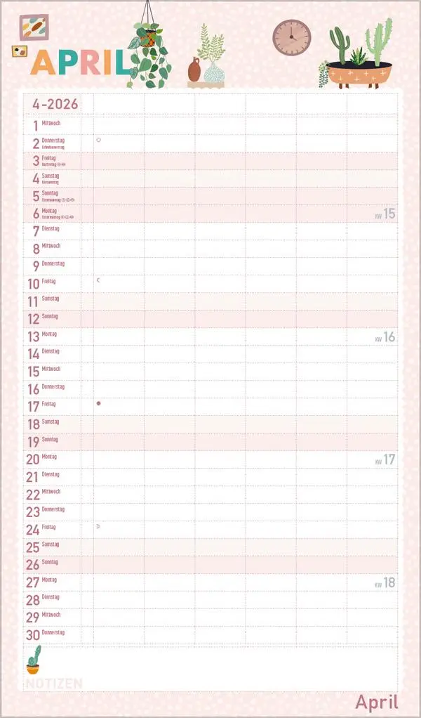 Bild: 9783731886839 | Familienplaner Happy Plants 2026 | Verlag Korsch | Kalender | 14 S.