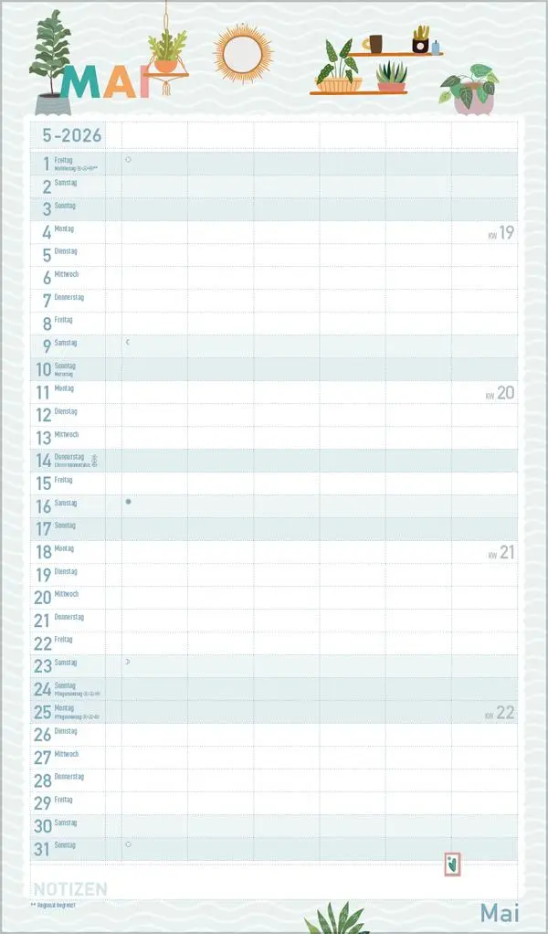 Bild: 9783731886839 | Familienplaner Happy Plants 2026 | Verlag Korsch | Kalender | 14 S.