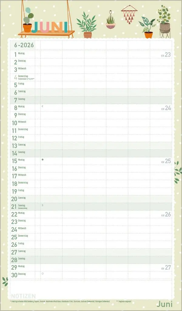 Bild: 9783731886839 | Familienplaner Happy Plants 2026 | Verlag Korsch | Kalender | 14 S.