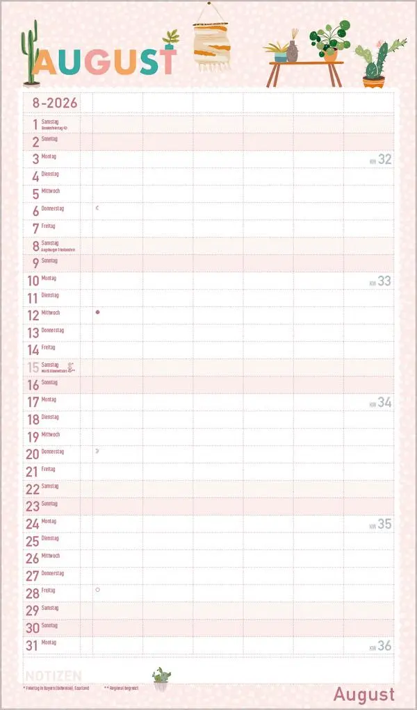 Bild: 9783731886839 | Familienplaner Happy Plants 2026 | Verlag Korsch | Kalender | 14 S.