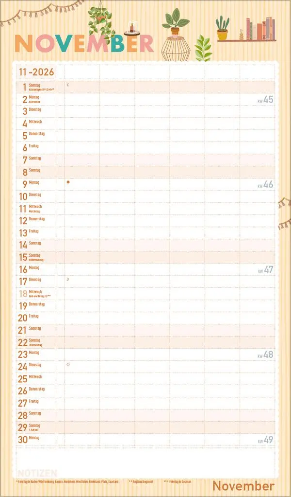 Bild: 9783731886839 | Familienplaner Happy Plants 2026 | Verlag Korsch | Kalender | 14 S.