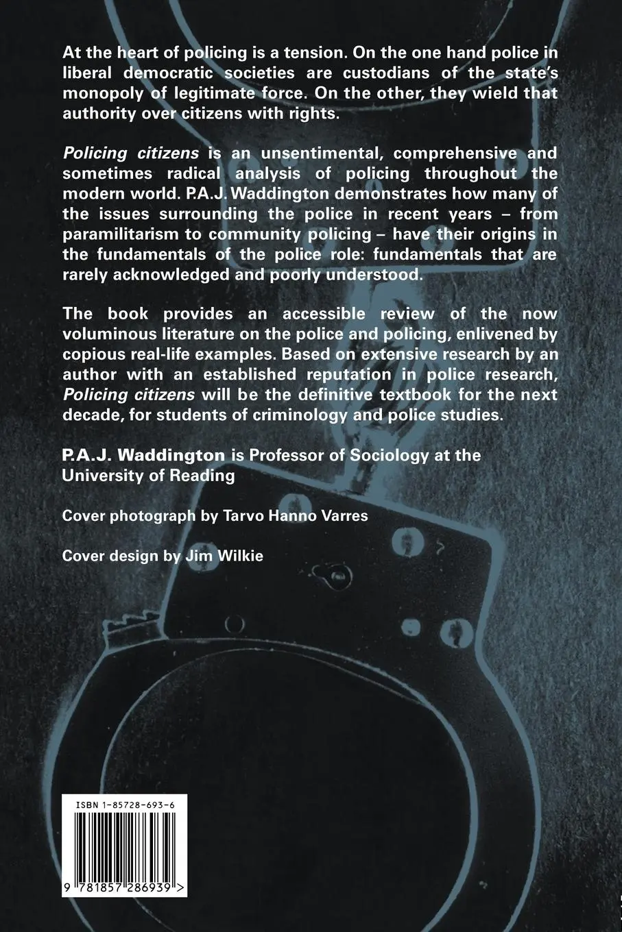 Rückseite: 9781857286939 | Policing Citizens | Police, Power and the State | P. A. J. Waddington