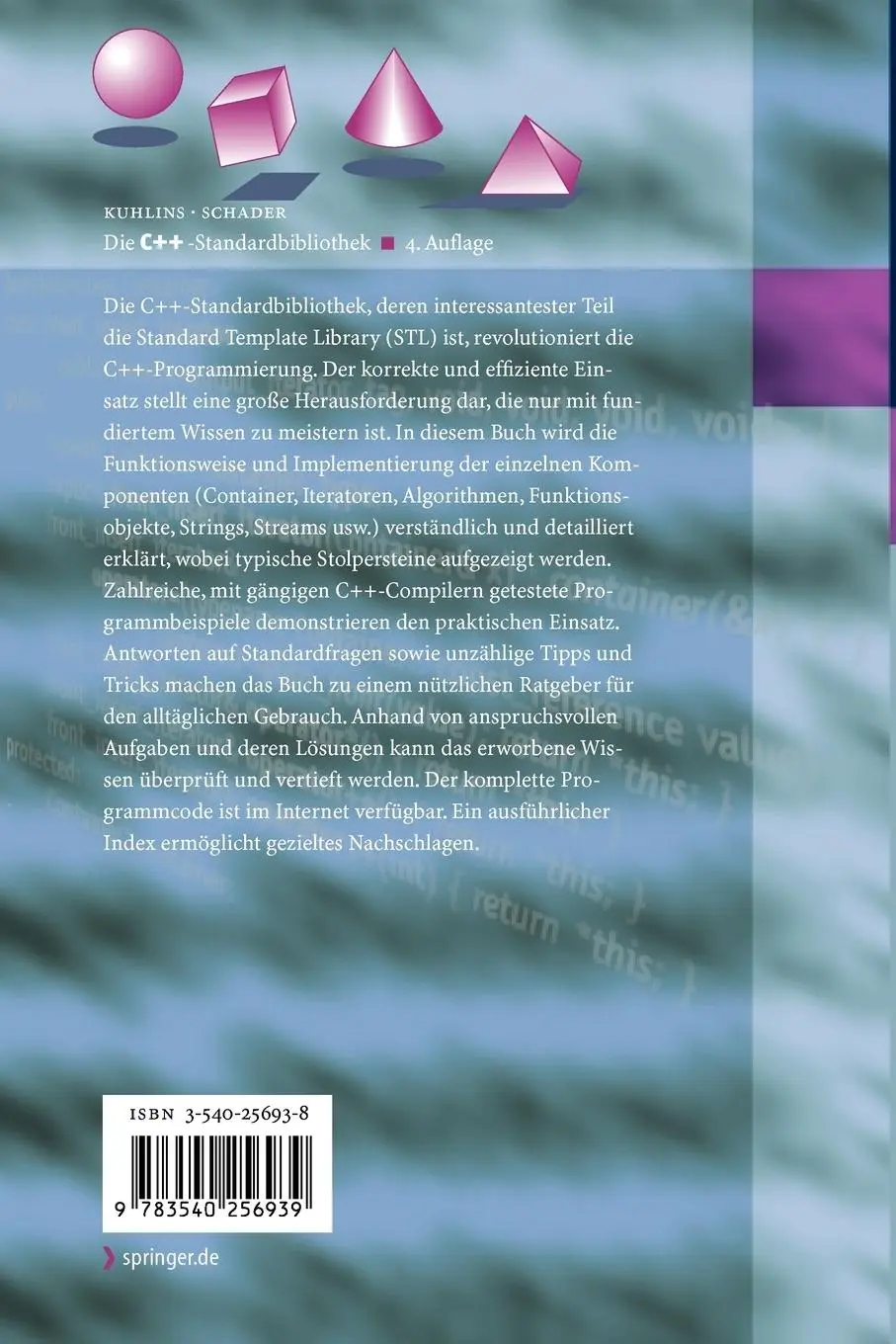 Rückseite: 9783540256939 | Die C++-Standardbibliothek | Einführung und Nachschlagewerk | Buch