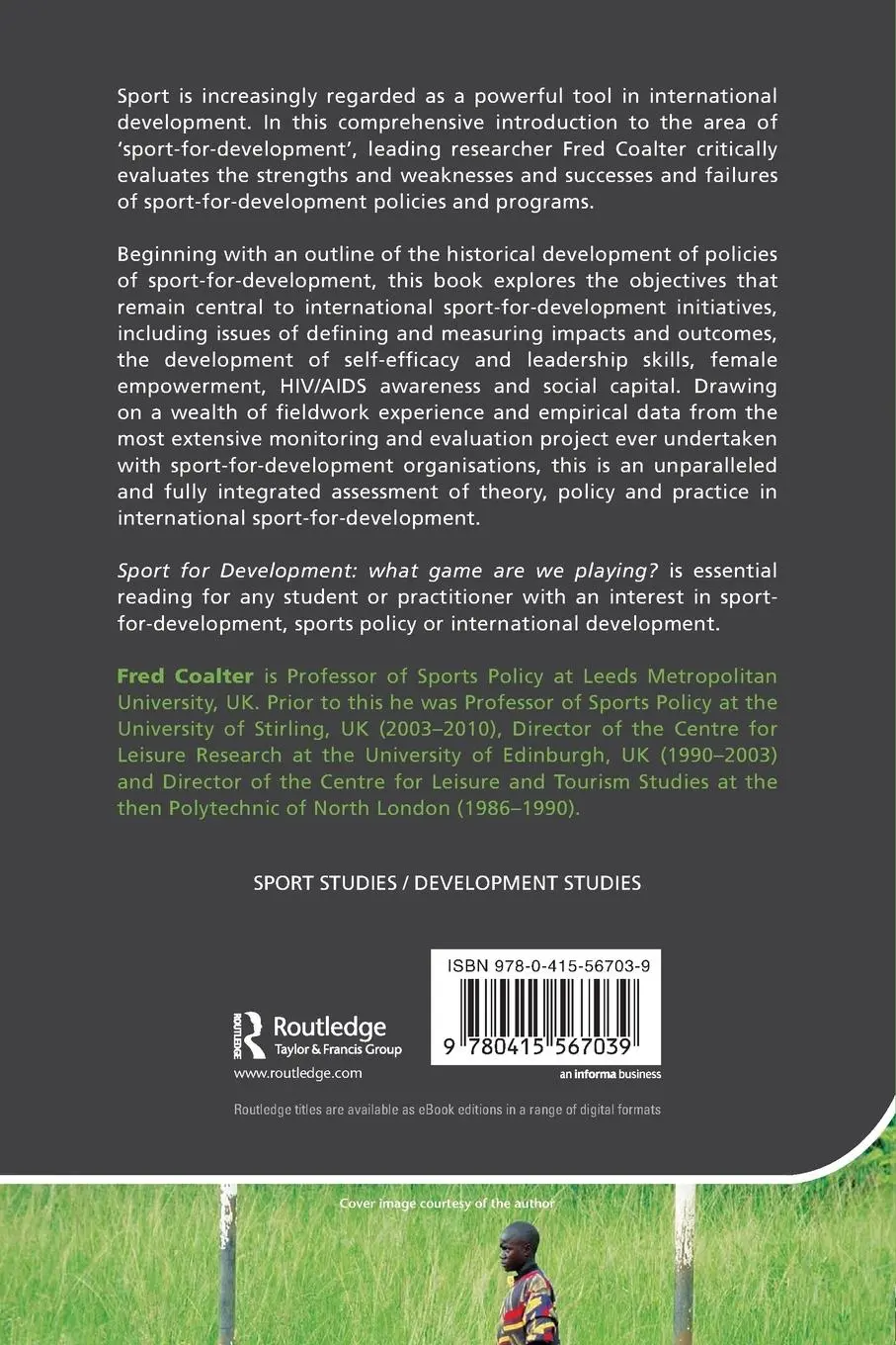 Rückseite: 9780415567039 | Sport for Development | What game are we playing? | Fred Coalter