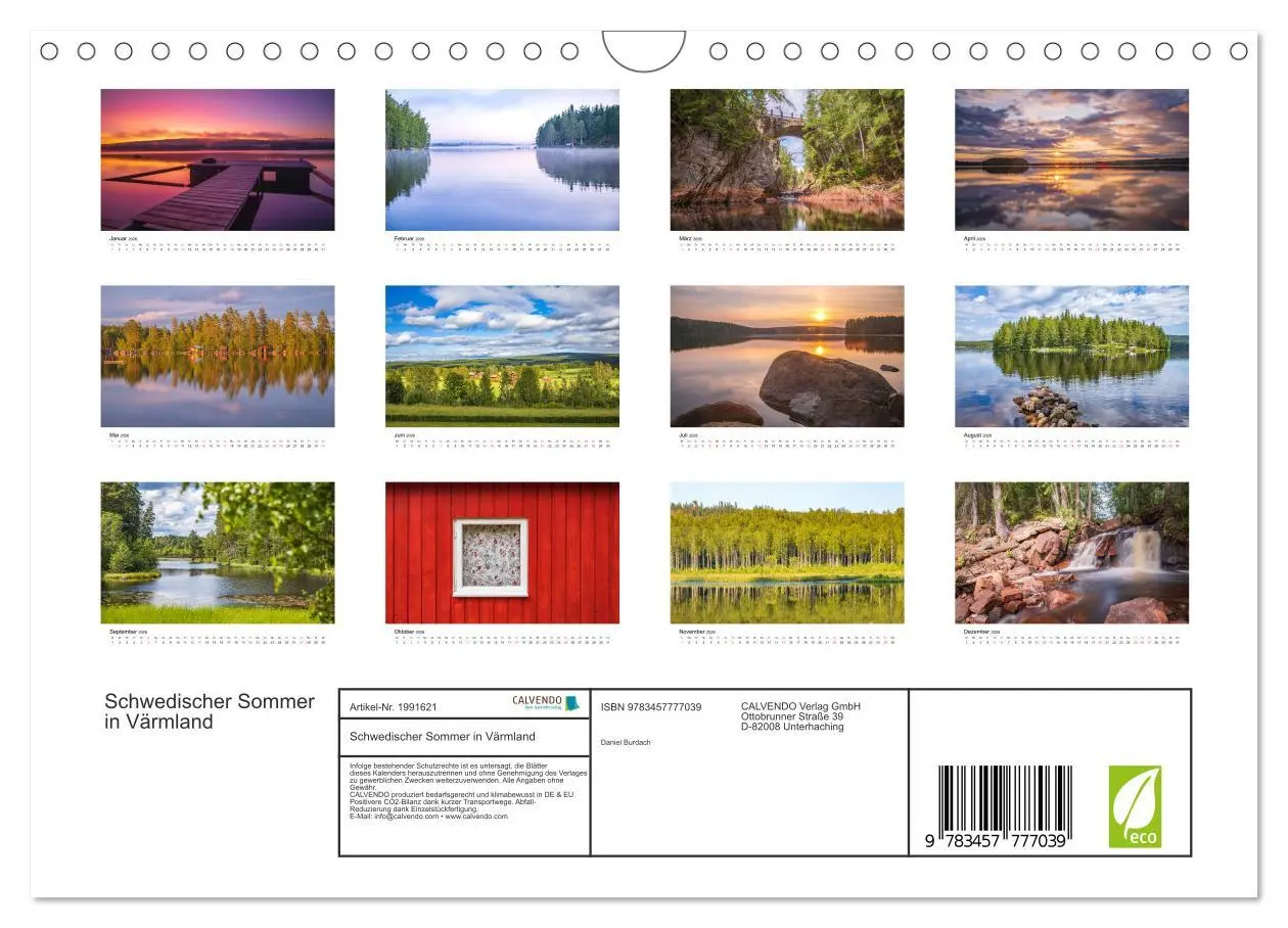 Bild: 9783457777039 | Schwedischer Sommer in Värmland (Wandkalender 2026 DIN A4 quer),...