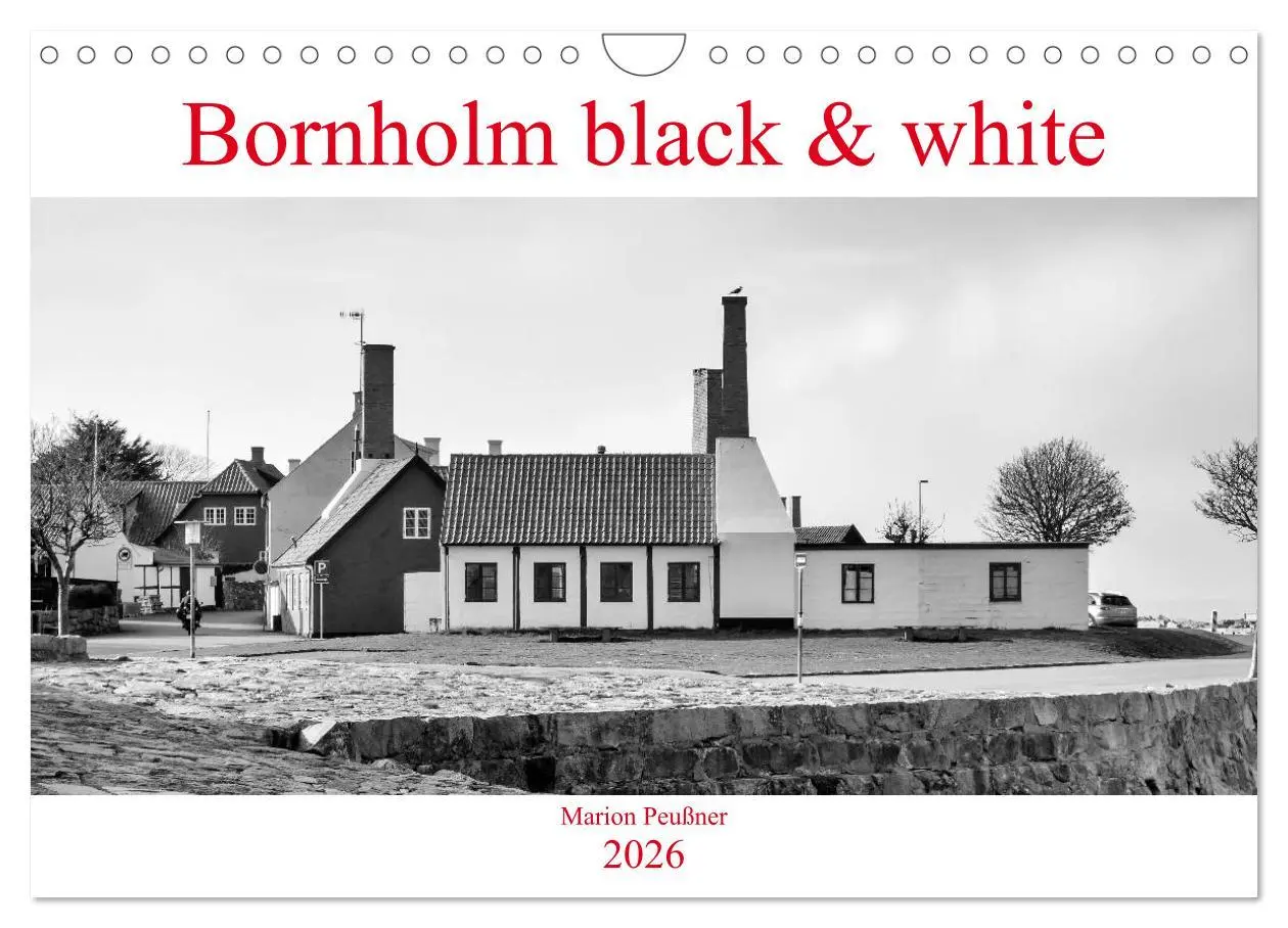 Cover: 9783457847039 | Bornholm black &amp; white (Wandkalender 2026 DIN A4 quer), CALVENDO...