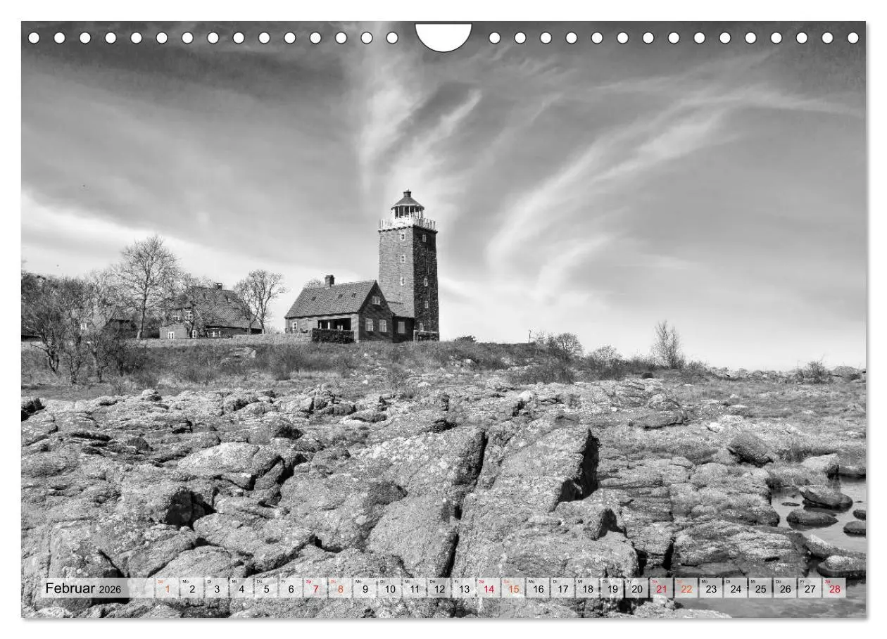 Bild: 9783457847039 | Bornholm black &amp; white (Wandkalender 2026 DIN A4 quer), CALVENDO...