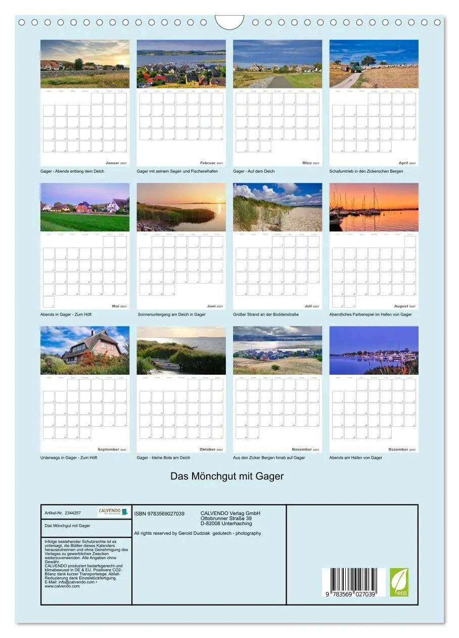 Bild: 9783569027039 | Das Mönchgut mit Gager (Wandkalender 2027 DIN A3 hoch), CALVENDO...