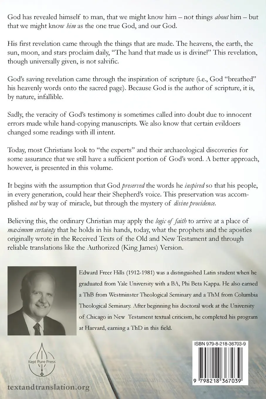 Rückseite: 9798218367039 | Text and Time | The Providential Preservation of Holy Scripture | Buch