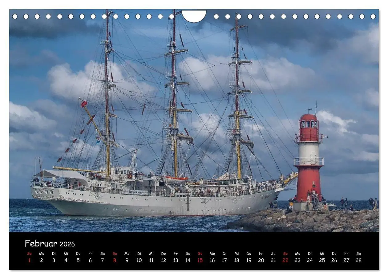 Bild: 9783516167139 | Windjammer vor Warnemünde (Wandkalender 2026 DIN A4 quer), CALVENDO...
