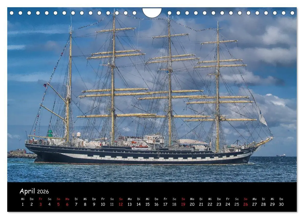 Bild: 9783516167139 | Windjammer vor Warnemünde (Wandkalender 2026 DIN A4 quer), CALVENDO...