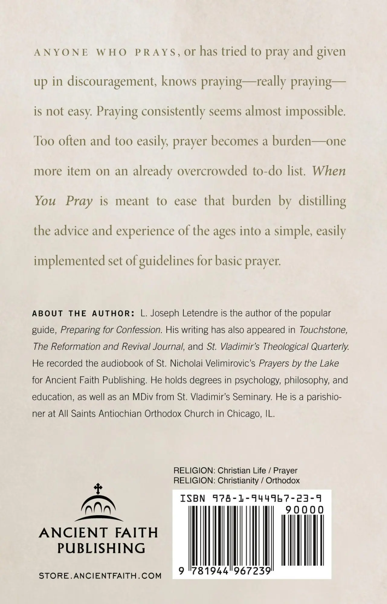 Rückseite: 9781944967239 | When You Pray | A Practical Guide to an Orthodox Life of Prayer | Buch