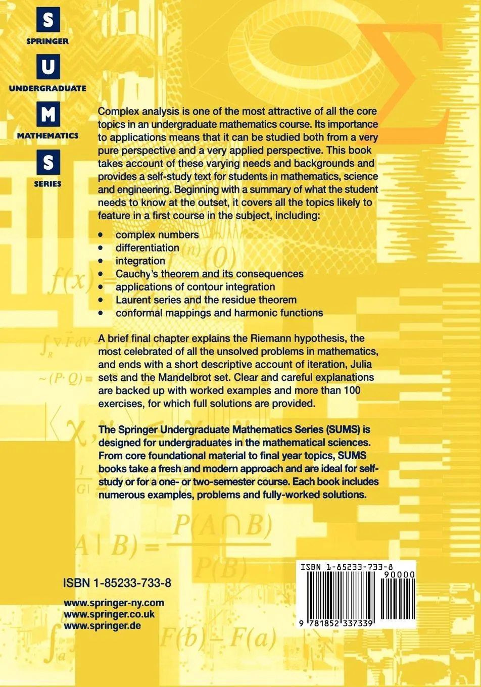 Rückseite: 9781852337339 | Complex Analysis | John M. Howie | Taschenbuch | xi | Englisch | 2003