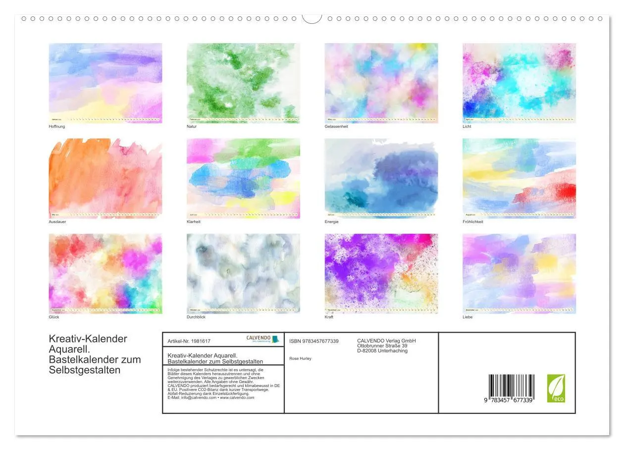 Bild: 9783457677339 | Kreativ-Kalender Aquarell. Bastelkalender zum Selbstgestalten...
