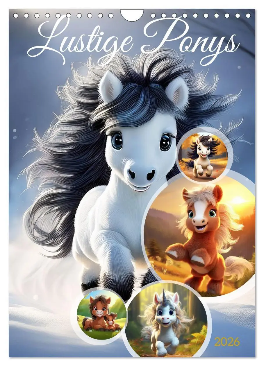 Cover: 9783516697339 | Lustige Ponys (Wandkalender 2026 DIN A4 hoch), CALVENDO Monatskalender