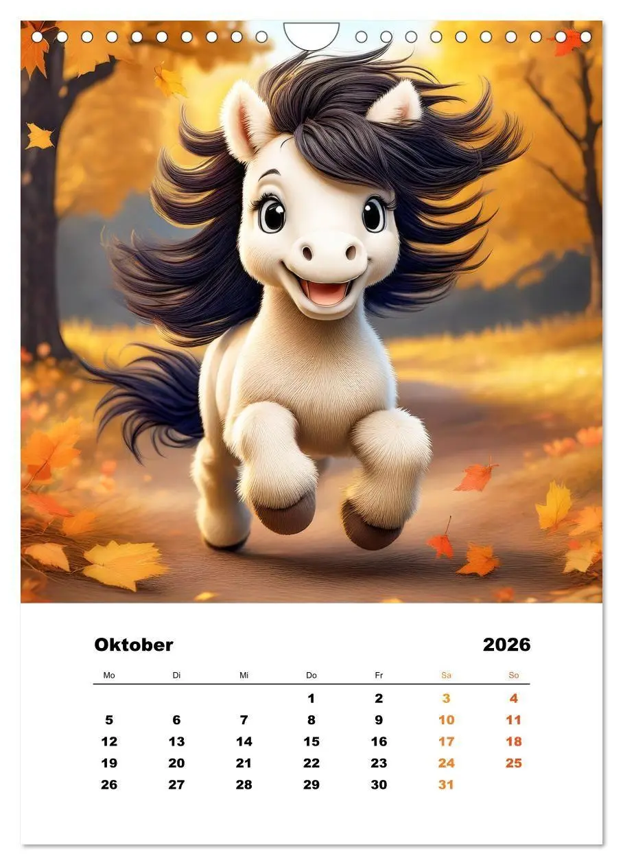 Bild: 9783516697339 | Lustige Ponys (Wandkalender 2026 DIN A4 hoch), CALVENDO Monatskalender