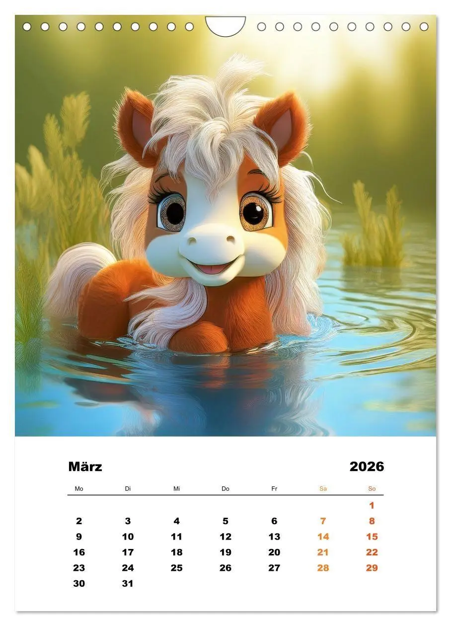 Bild: 9783516697339 | Lustige Ponys (Wandkalender 2026 DIN A4 hoch), CALVENDO Monatskalender