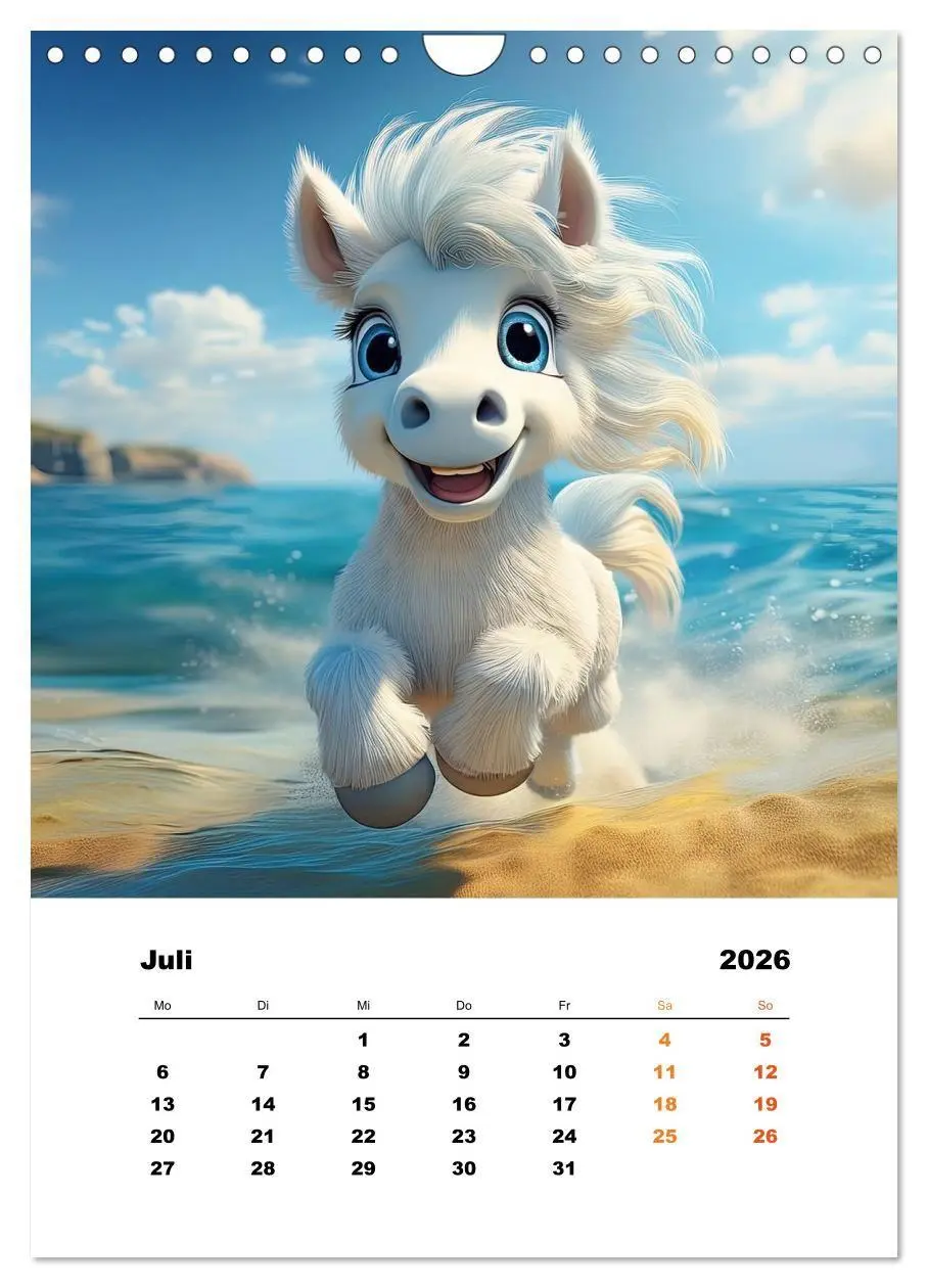 Bild: 9783516697339 | Lustige Ponys (Wandkalender 2026 DIN A4 hoch), CALVENDO Monatskalender