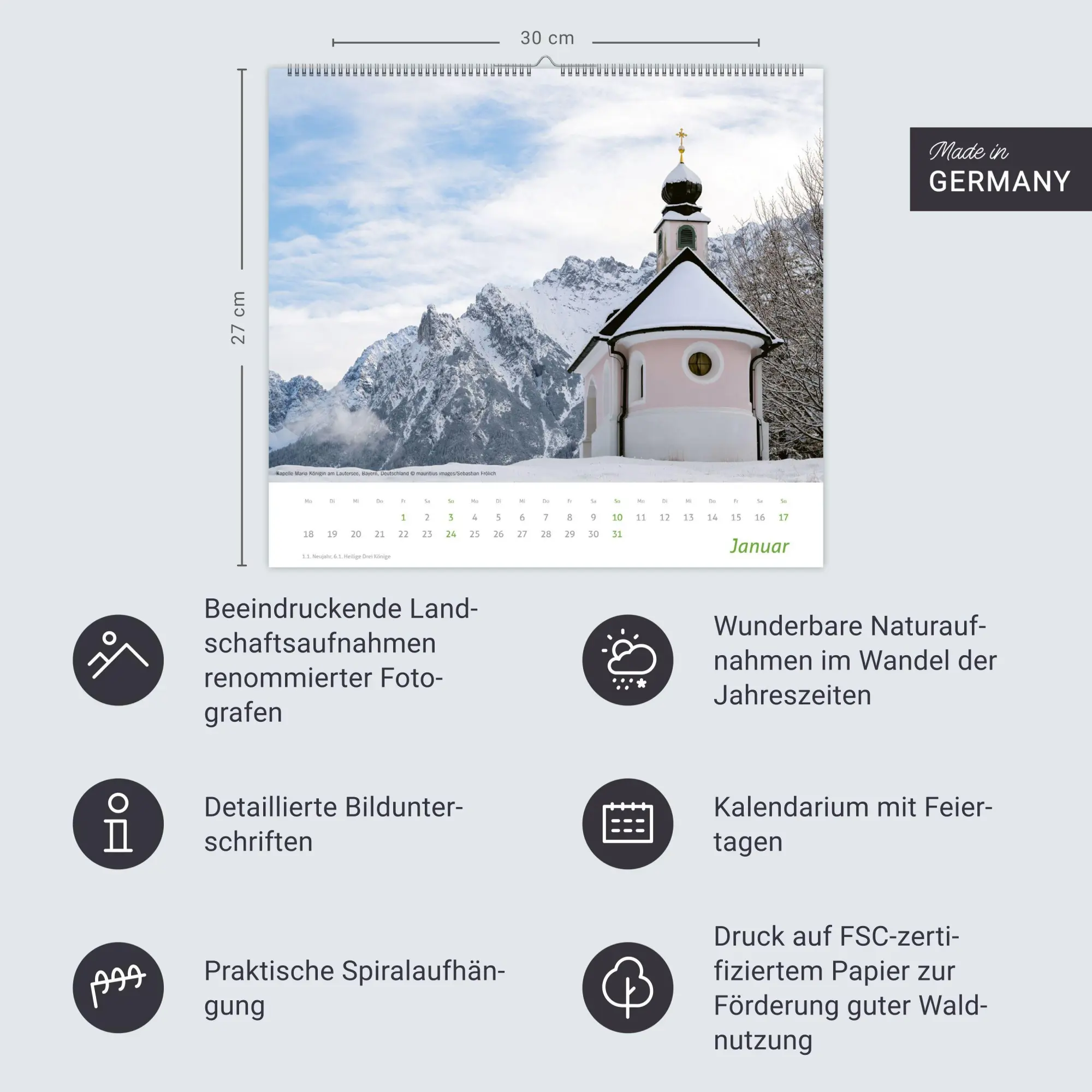 Bild: 9783756417339 | times&amp;more Alpen Bildkalender 2027 | Heye | Kalender | Spiralbindung
