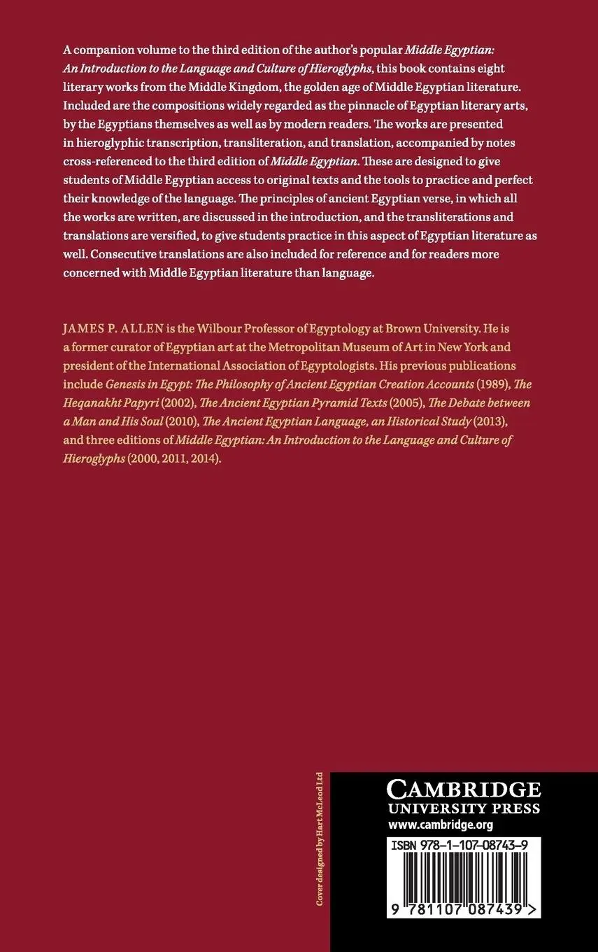Rückseite: 9781107087439 | Middle Egyptian Literature | James P. Allen | Buch | Englisch | 2015