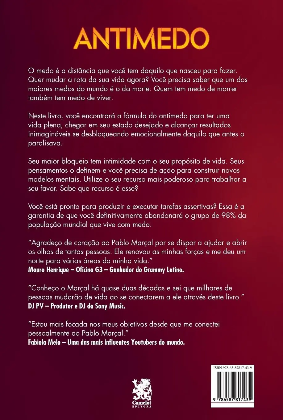 Rückseite: 9786587817439 | Antimedo - Pablo Marçal | Pablo Marçal | Taschenbuch | Portugiesisch