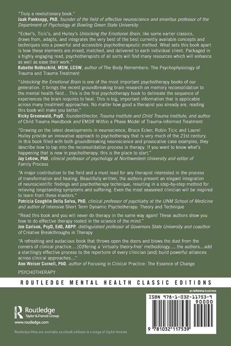 Rückseite: 9781032117539 | Unlocking the Emotional Brain | Bruce Ecker (u. a.) | Taschenbuch
