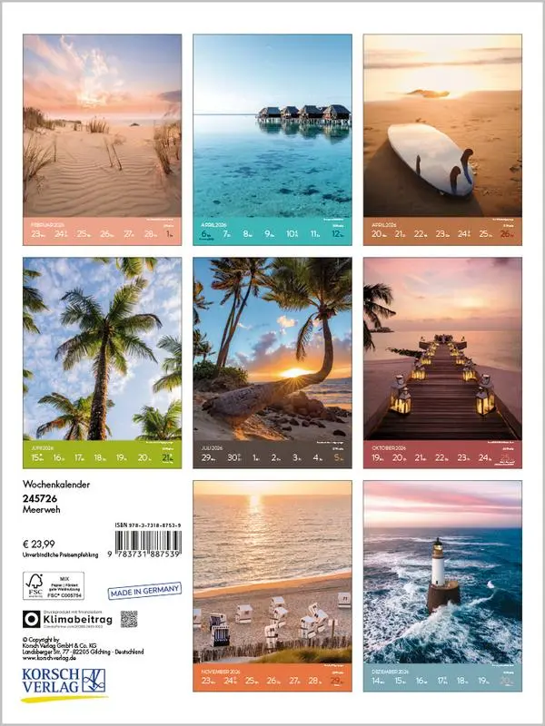 Bild: 9783731887539 | Meerweh 2026 | Foto-Wochenkalender. Klimaneutrale Herstellung. | 54 S.