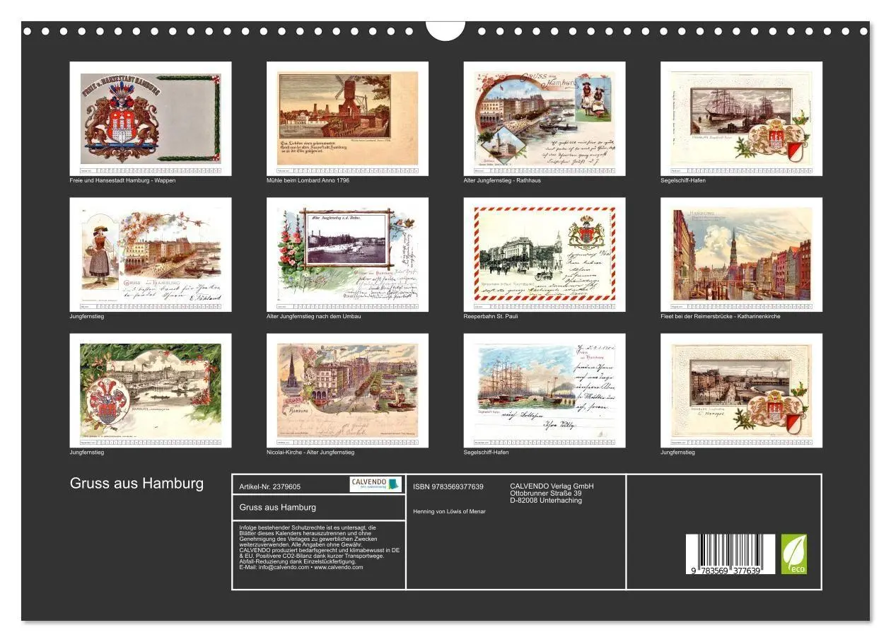 Bild: 9783569377639 | Gruss aus Hamburg (Wandkalender 2027 DIN A3 quer), CALVENDO...