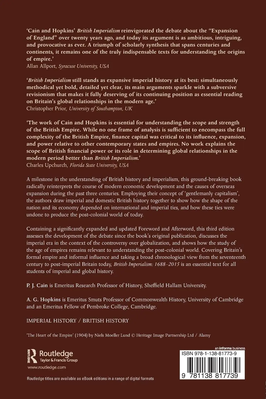 Rückseite: 9781138817739 | British Imperialism | 1688-2015 | P. J. Cain (u. a.) | Taschenbuch