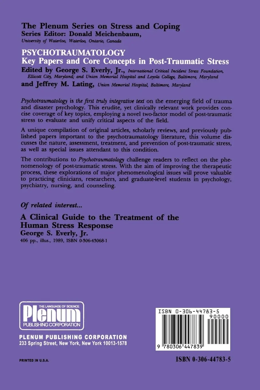 Rückseite: 9780306447839 | Psychotraumatology | Jeffrey M. Lating (u. a.) | Taschenbuch | xxii